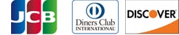 キャッシュレス決済　クレジットカード　JCB, Diners Club, DISCOVER
